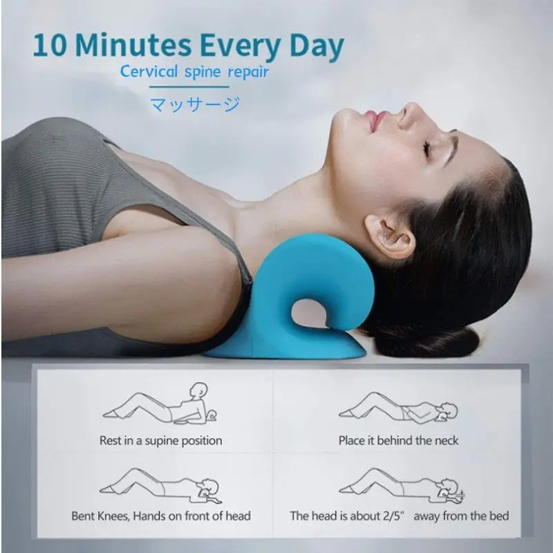 Neck Shoulder Stretcher Relaxer Cervical Chiropractic Traction Device Massage Pillow for Pain Relief Cervical Spine Alignment