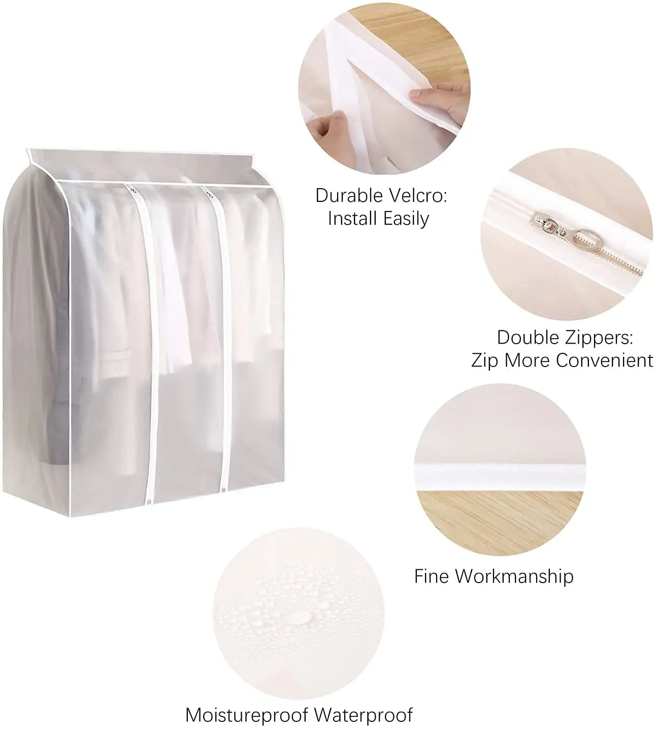 3D Zipper Clothes Dust Cover Clothes Storage Wardrobe Suit Case D