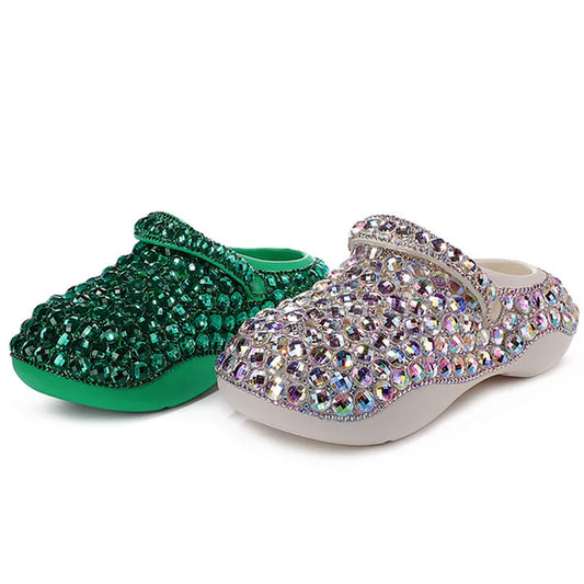 Luxury Rhinestone Covered Design Slippers for Women