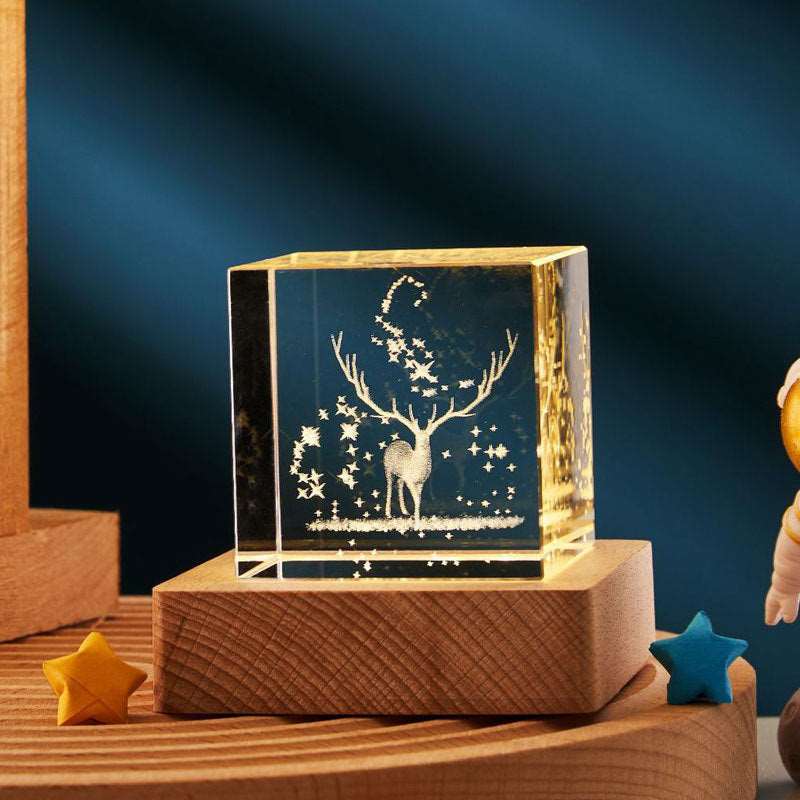 3D Transparent Crystal Night Lamp Bedroom Home Decor For Kids Party Children Birthday Gifts - The Trend