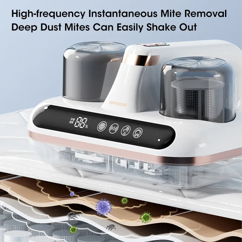 New Mattress Vacuum Mite Remover Cordless Handheld Cleaner Powerful Suction For Cleaning Bed Pillows Home Supplies J