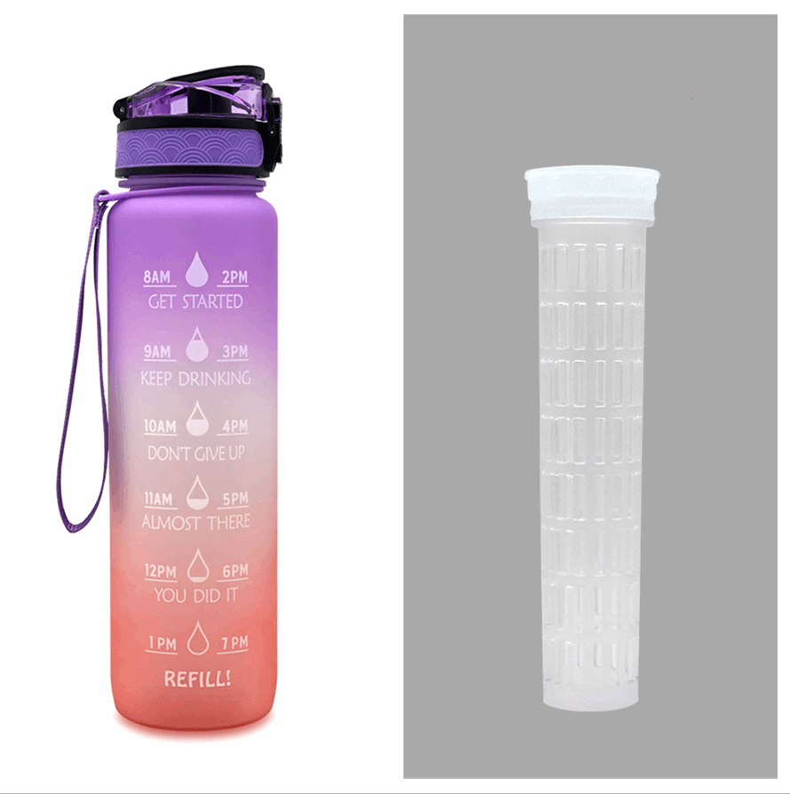 1L Tritan Water Bottle With Time Marker Bounce Cover Motivational Water Bottle Cycling Leakproof Cup For Sports Fitness Bottles - The Trend